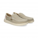 Mocasin Talon Blanco Textil Beige  HEY DUDE