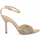 Sandalia Gilda Rafia+strass  Oro  EXE