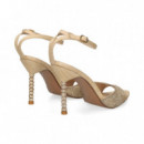 Sandalia Gilda Rafia+strass  Oro  EXE