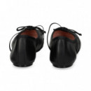 Bailarina Tira y Cordon Piel Negro  PRETTY BALLERINAS