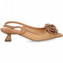 sin Talon Flor Rafia Camel  EXE