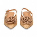 sin Talon Flor Rafia Camel  EXE