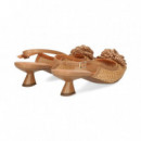 sin Talon Flor Rafia Camel  EXE