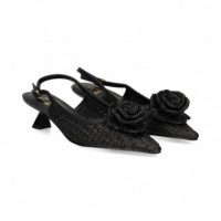 sin Talon Flor Rafia Negro  EXE - Guanxe Atlantic Marketplace