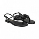 Esclava Flor Piel Negro  LODI