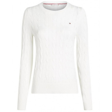 TOMMY HILFIGER - Co Cable Mid Gg Ls C-nk Swt - Ybl - F|WW0WW45207/YBL