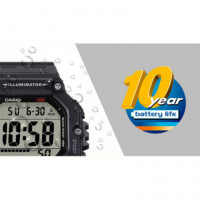 CASIO AE-1600H-8BV Reloj Deportivo Digital – Resistente Al Agua 100M, Batería 10 Años, 5 Alarmas