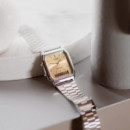 CASIO AQ-230A-4A Reloj Vintage Combinado – Analógico/digital, Acero Inoxidable, Esfera Cobre