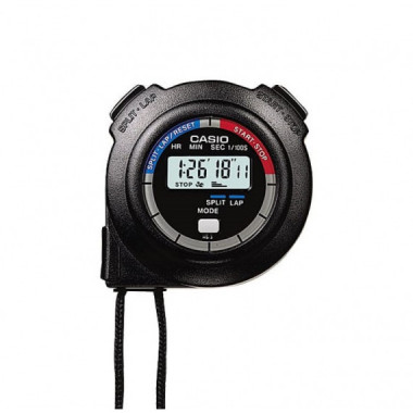 Cronómetro Casio HS-3V-1R de Mano con Precisión de 1/100 de Segundo y Correa para el Cuello​