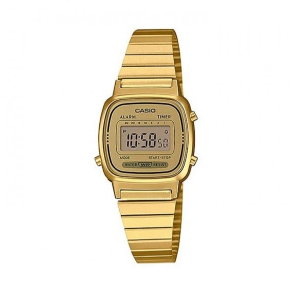 CASIO LA670WEGA-9 Reloj Vintage Digital Dorado – Estilo Retro con Cronómetro y Alarma