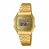 Reloj CASIO LA680WEGV-9A Unisex Digital Vintage con Correa de Acero Inoxidable Dorada