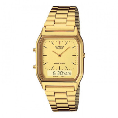 Reloj Casio AQ-230GA-9D Unisex Analógico-Digital con Diseño Clásico y Acabado Dorado