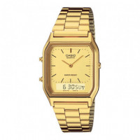 CASIO AQ-230GA-9D Reloj Retro Dorado – Doble Pantalla Análogo/digital, Estilo Clásico Vintage - Guanxe Atlantic Marketplace