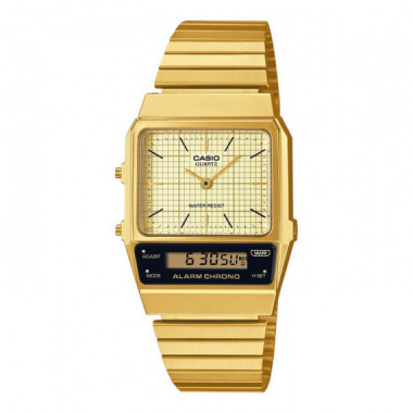 Reloj Casio AQ-800EG-9A Unisex Analógico-Digital Vintage con Acabado Dorado