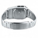 CASIO DBC-32D-1A Reloj Calculadora Vintage – Data Bank, Multilingüe, Acero Inoxidable, Batería 10 Años