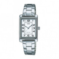 CASIO LTP-1234PD-7B Reloj de Mujer Plateado – Caja Rectangular, Acero Inoxidable, Diseño Elegante, Wr - Guanxe Atlantic Marketpl