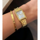 CASIO LTP-1234PG-7A Reloj de Mujer Dorado – Caja Rectangular, Correa de Acero Inoxidable, Estilo Clásico, Wr