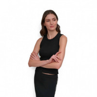 Camiseta Side Logo Trim Crew Neck  DKNY