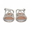 Sandalia Strass Entrelazada Plata  BIBI LOU
