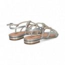 Sandalia Strass Entrelazada Plata  BIBI LOU