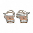 Sandalia Strass Entrelazada Plata  BIBI LOU