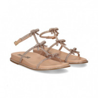 Sandalia Strass con 3 Lazos Rosa  BIBI LOU