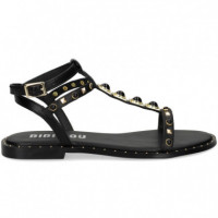 Sandalia Bebe Gilda Tachas Negro  BIBI LOU