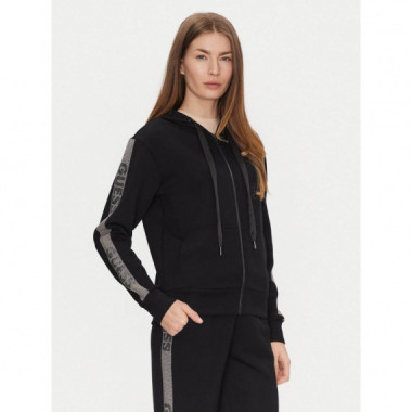 Hooded Scuba Sweatsh Jet Black A996  GUESS