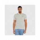 Yd Stripes Ss Polo Smart Blue/pearl Whi  GUESS