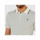 Yd Stripes Ss Polo Smart Blue/pearl Whi  GUESS