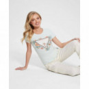 Cn Ss Glitter Degrade Logo Tee Misty Tea  GUESS