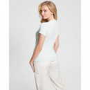 Cn Ss Glitter Degrade Logo Tee Misty Tea  GUESS