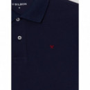 Polo Clasico Liso Azul Marino  SILBON
