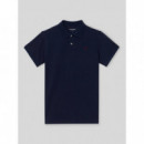 Polo Clasico Liso Azul Marino  SILBON