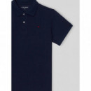 Polo Clasico Liso Azul Marino  SILBON