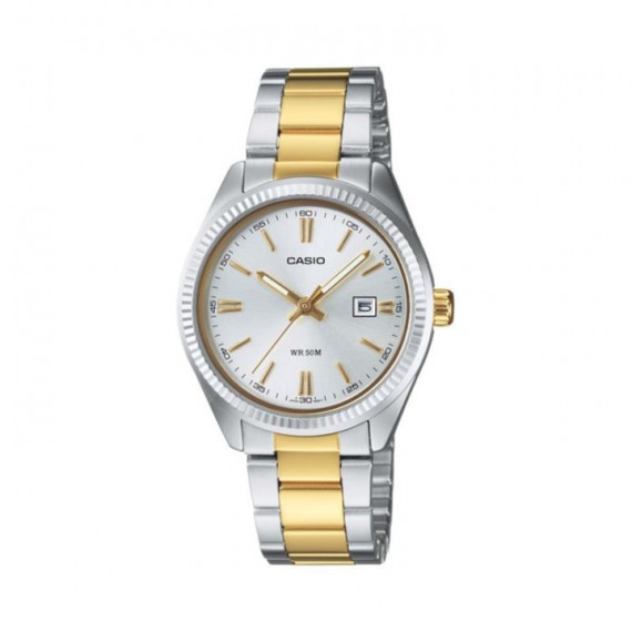 CASIO LTP-1302PSG-7AV Reloj Clásico para Mujer – Bicolor Acero Inoxidable y Dorado, WR50M