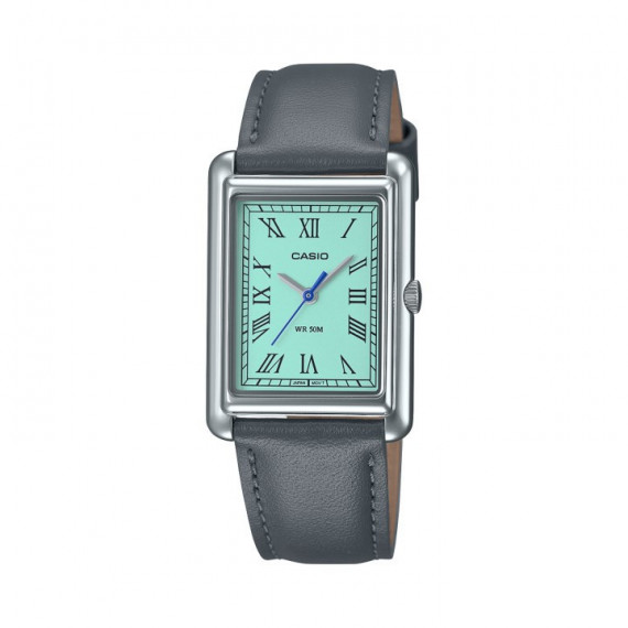 CASIO LTP-B165L-2B Reloj Vintage para Mujer – Esfera Verde Menta con Números Romanos y Correa de Cuero