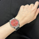 CASIO MTP-1302PD-4A Reloj Clásico para Hombre con Esfera Roja y Correa de Acero Inoxidable – Wr 50M y Calendario