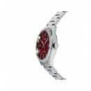 CASIO MTP-1302PD-4A Reloj Clásico para Hombre con Esfera Roja y Correa de Acero Inoxidable – Wr 50M y Calendario