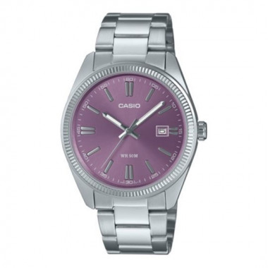 Reloj CASIO MTP-1302PD-6AV Unisex con Esfera Púrpura y Correa de Acero Inoxidable