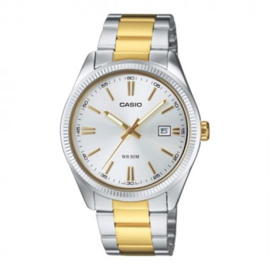 Reloj CASIO MTP-1302PSG-7A para Hombre con Diseño Bicolor y Esfera Plateada