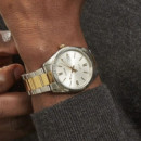 CASIO MTP-1302PSG-7A Reloj de Pulsera Hombre Bicolor Acero y Dorado – Esfera Plateada, Calendario, Wr 50M