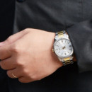 CASIO MTP-1302PSG-7A Reloj de Pulsera Hombre Bicolor Acero y Dorado – Esfera Plateada, Calendario, Wr 50M