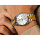 CASIO MTP-1302PSG-7A Reloj de Pulsera Hombre Bicolor Acero y Dorado – Esfera Plateada, Calendario, Wr 50M