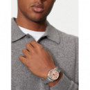 CASIO MTP-1302PE-4AV Reloj Analógico para Hombre - Esfera Rosa, Acero Inoxidable, Calendario y Wr 50M