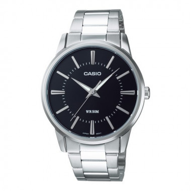 Reloj CASIO MTP-1303PD-1AV para Hombre con Esfera Negra y Correa de Acero Inoxidable