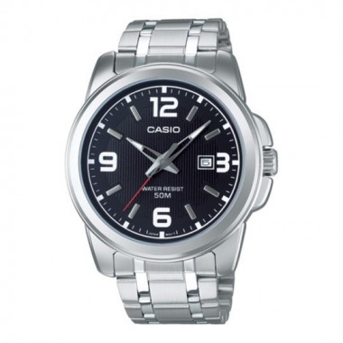 Reloj CASIO MTP-1314PD-1A para Hombre con Esfera Negra y Correa de Acero Inoxidable