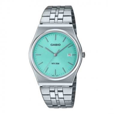 Reloj CASIO MTP-B145D-2A1V para Hombre con Esfera Turquesa y Correa de Acero Inoxidable