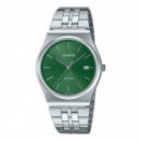 CASIO MTP-B145D-3A Reloj Analógico para Hombre - Esfera Verde, Diseño Retro Moderno, Acero Inoxidable y Wr 50M