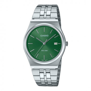 Reloj CASIO MTP-B145D-3A para Hombre con Esfera Verde y Correa de Acero Inoxidable
